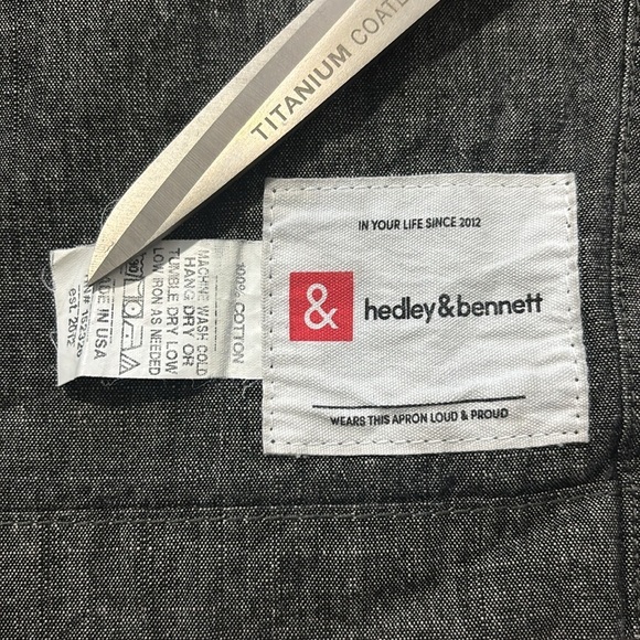 hedley & bennett 100% Cotton Professional Bistro/Half Apron with Pockets - Picture 7 of 9